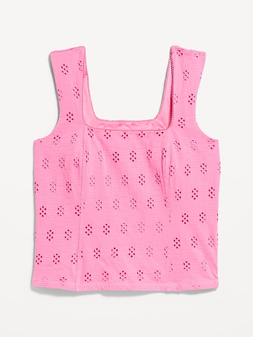 Image number 5 showing, Seamed-Bodice Eyelet Tank Top