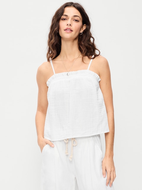 CAMISOLE À SMOCKS À DOS OUVERT