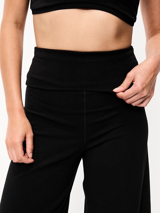 Image number 3 showing, High-Waisted PowerChill Fold-Over Wide-Leg Pants
