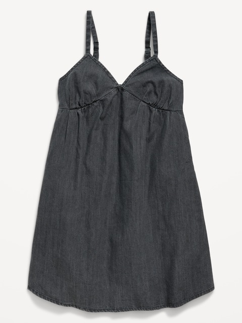 ROBE TRAPÈZE SANS MANCHES EN DENIM POUR FILLE
