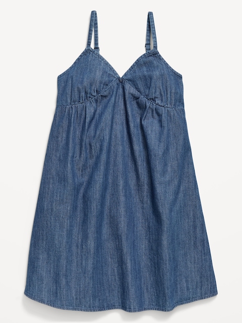 ROBE TRAPÈZE SANS MANCHES EN DENIM POUR FILLE
