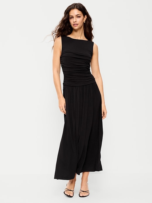 Image number 1 showing, Fit & Flare Drop-Waist Maxi Dress