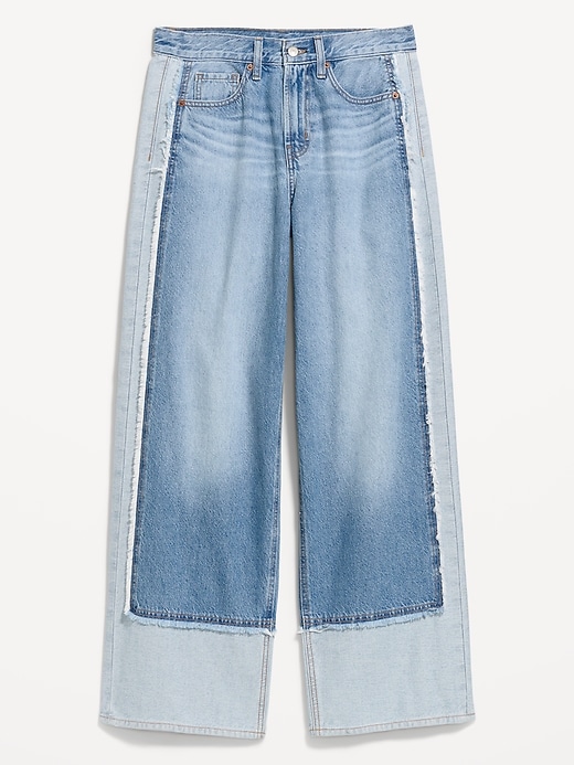 L'image numéro 1 présente Jean coupe généreuse jambe large à taille haute