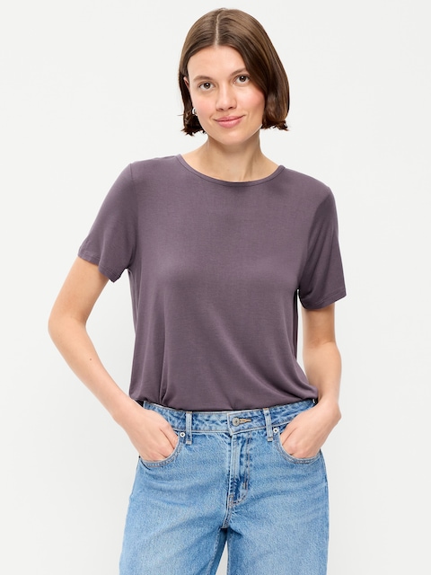 T-SHIRT LUXUEUX RAS DU COU POUR FEMME