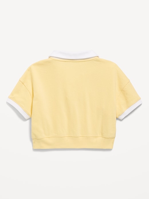 Image number 3 showing, Short-Sleeve Cropped Retro Terry Polo for Girls