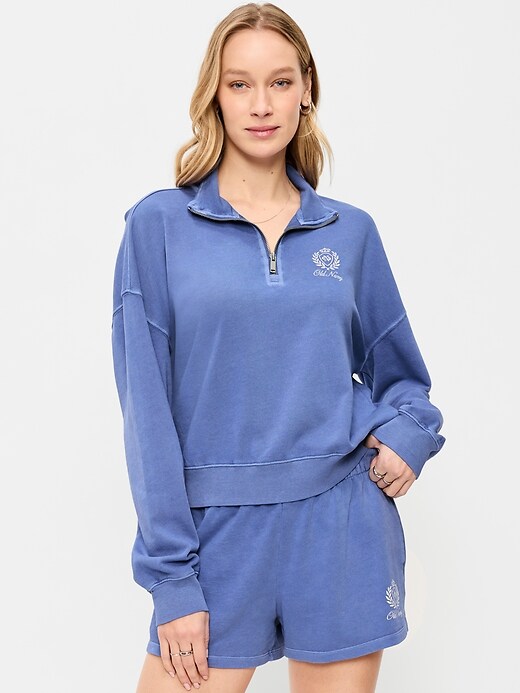 Image number 1 showing, SoComfy Oversized Logo Half-Zip Sweatshirt