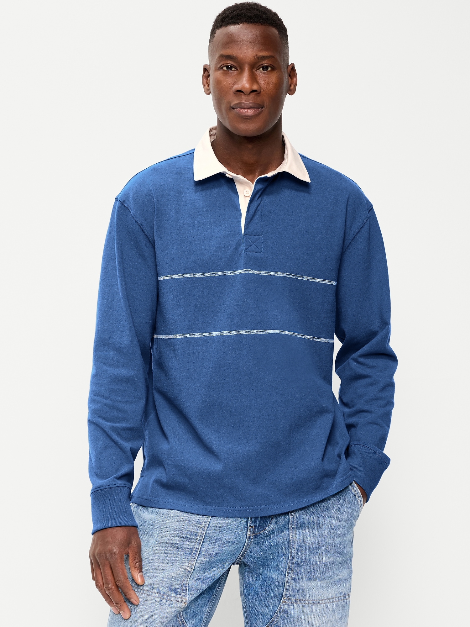 Color-Block Rugby Polo