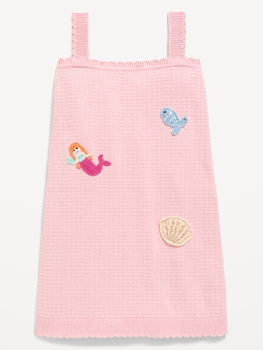 L'image numéro 2 présente Robe sans manches en tricot côtelé à motif pour toute-petite fille