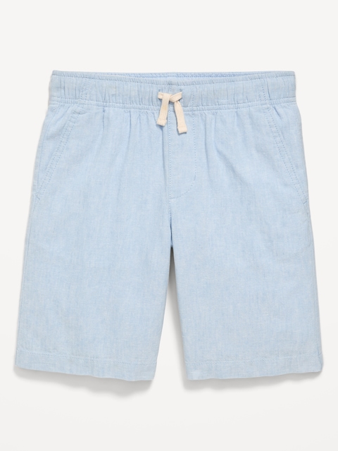 Knee Length Linen-Blend Dock Shorts for Boys