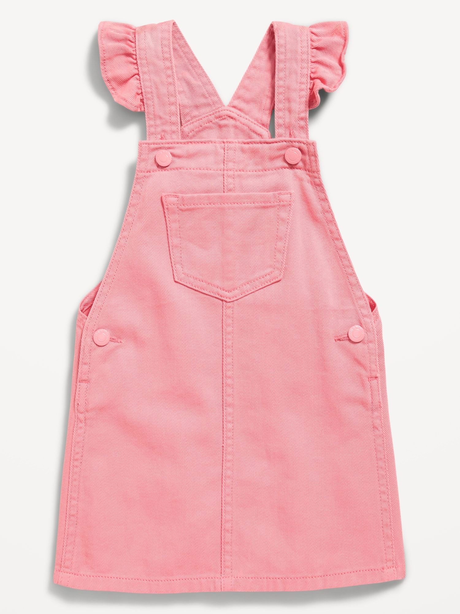 Ruffle-Trim Twill Skirtall Dress for Toddler Girls