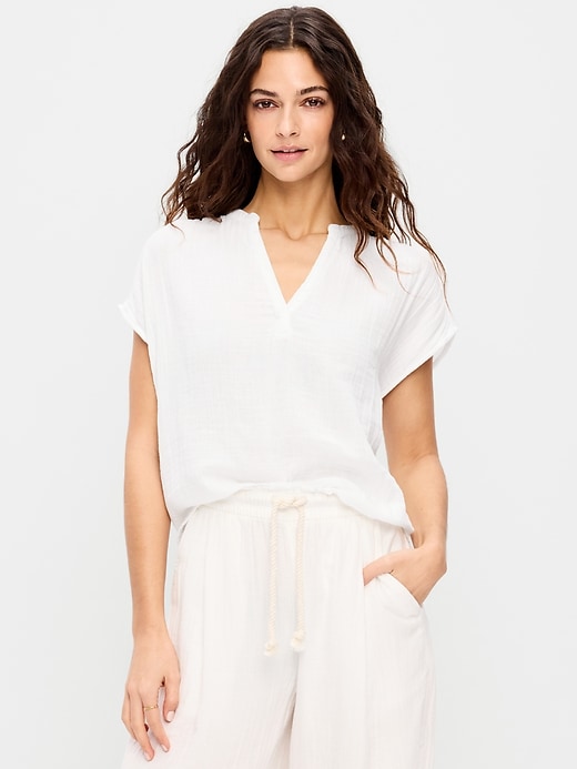 Image number 1 showing, Short-Sleeve Popover Top
