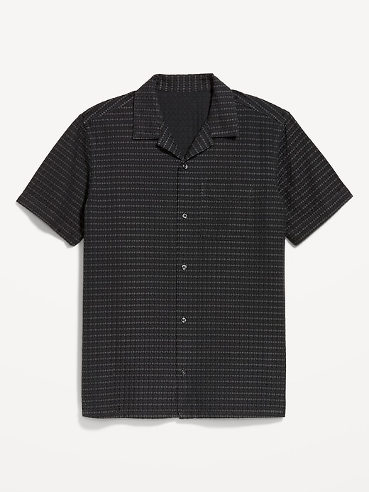 Image number 4 showing, Short-Sleeve Textured Jacquard Camp Shirt
