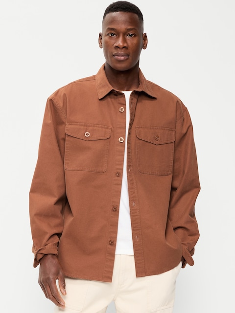 Oversized Canvas Workwear Shirt