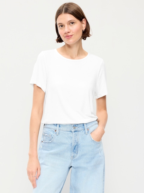 T-SHIRT LUXUEUX RAS DU COU POUR FEMME