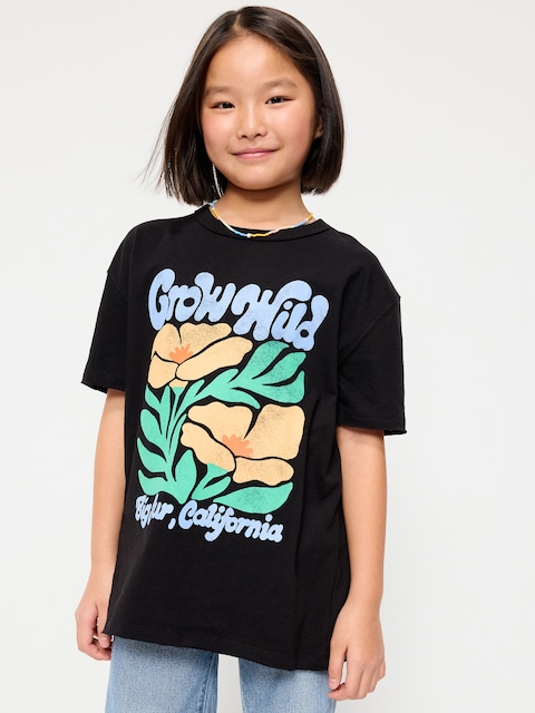 T-SHIRT SURDIMENSIONNÉ À MANCHES COURTES ET À IMPRIMÉ POUR FILLE