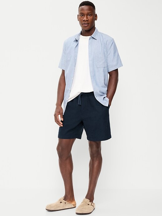 Image number 1 showing, Linen-Blend Jogger Shorts -- 7-inch inseam