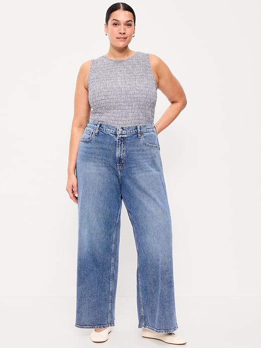 Image number 5 showing, High-Waisted Baggy Wide-Leg Stretch Jeans