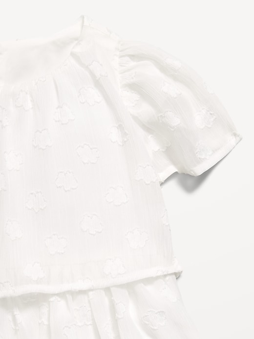 Image number 4 showing, Short-Sleeve Textured Tiered Swing Dress for Toddler Girls