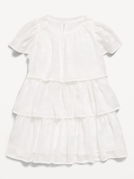 Image number 2 showing, Short-Sleeve Textured Tiered Swing Dress for Toddler Girls