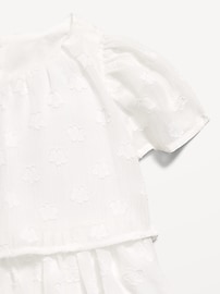 Image number 4 showing, Short-Sleeve Textured Tiered Swing Dress for Toddler Girls