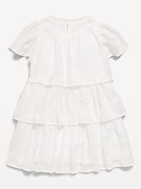 Image number 2 showing, Short-Sleeve Textured Tiered Swing Dress for Toddler Girls