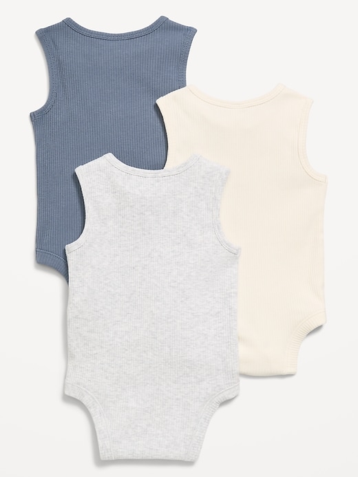 Image number 2 showing, Sleeveless Ribbed Henley Bodysuit 3-Pack for Baby