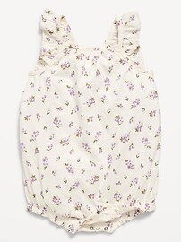 Image number 2 showing, Printed Sleeveless Ruffle-Trim Romper for Baby