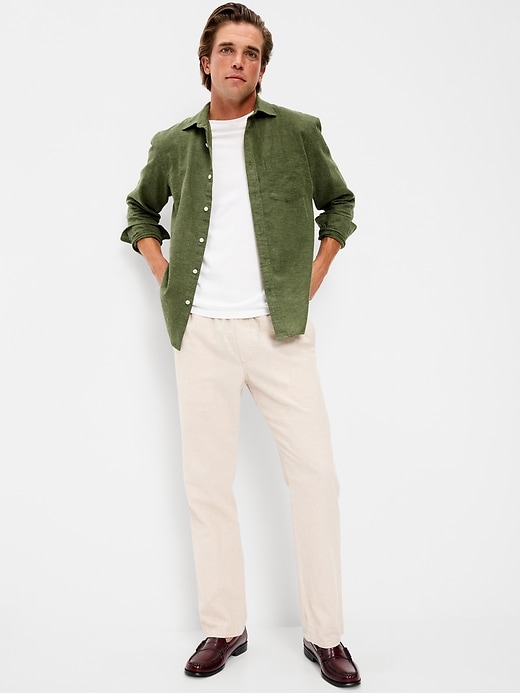 Image number 3 showing, Classic Fit Linen-Blend Shirt