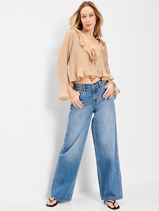 Image number 3 showing, Bell-Sleeve Ruffle Top