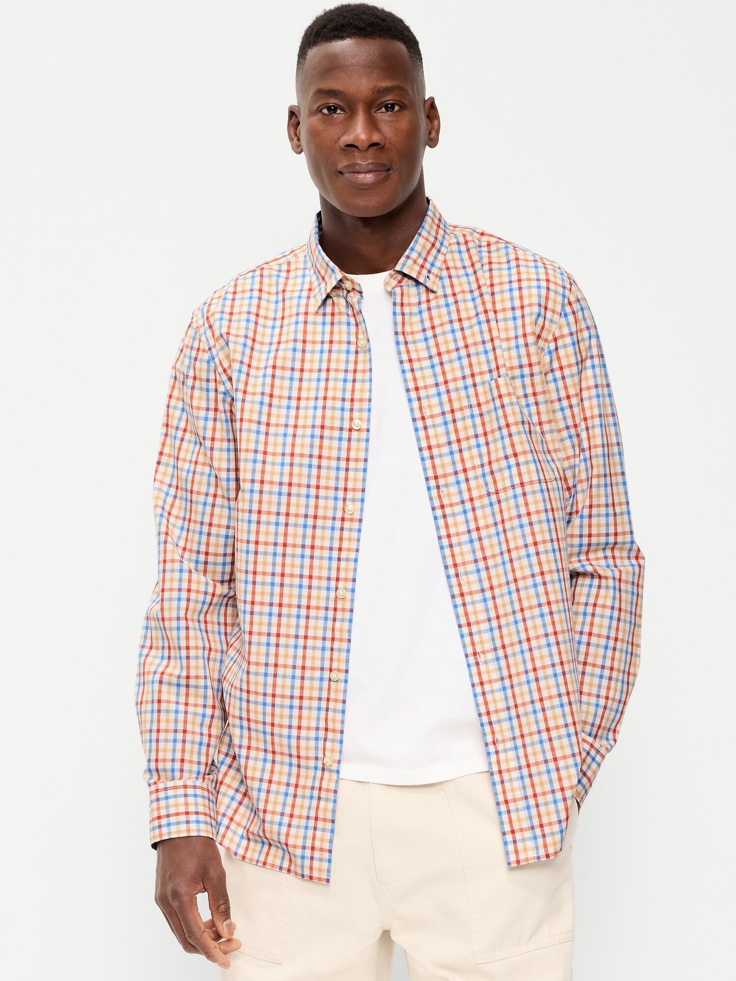 Classic Fit Everyday Plaid Poplin Shirt | Old Navy