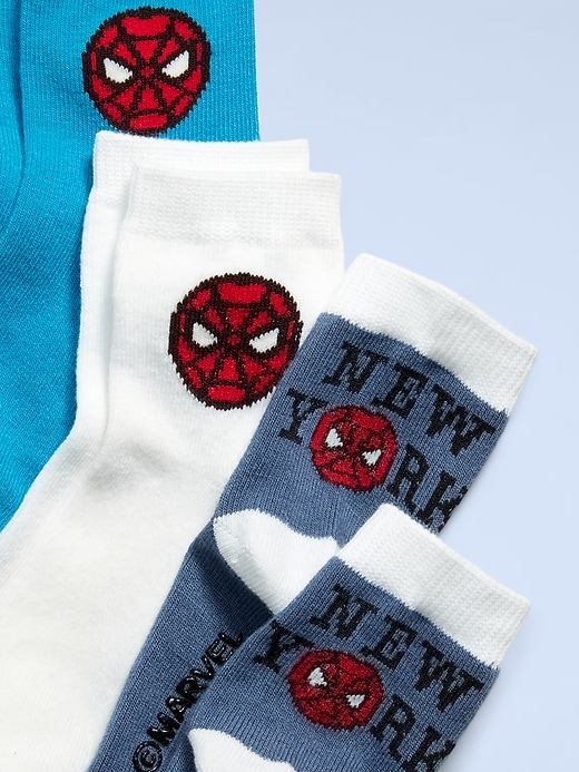 Image number 2 showing, Old Navy x Marvel Spider-Man Unisex Crew Socks 3-Pack for Toddler & Baby