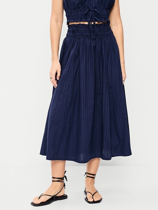 Image number 2 showing, Smocked-Waist Midi Skirt