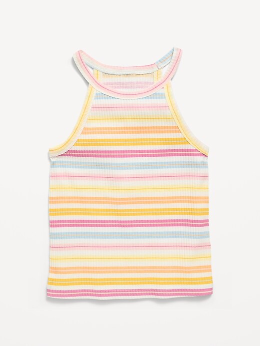 Image number 1 showing, Fitted Ribbed Logo-Graphic Halter Tank Top for Toddler Girls