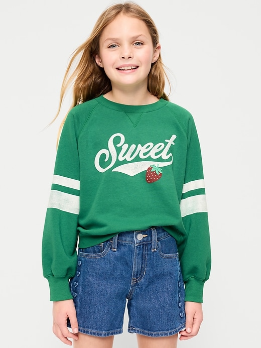 Image number 1 showing, Long-Sleeve Graphic Sweatshirt for Girls