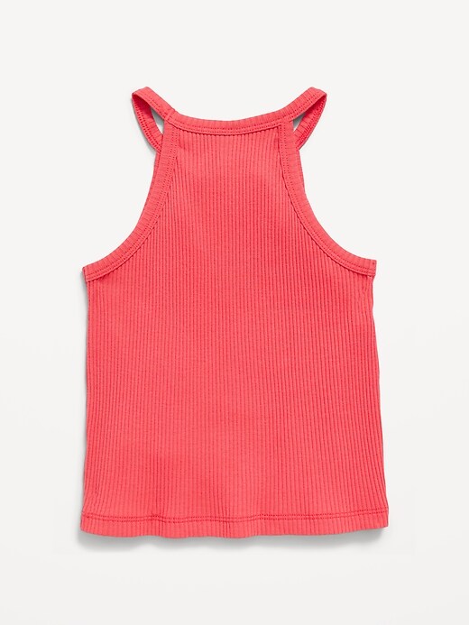 Image number 2 showing, Fitted Ribbed Logo-Graphic Halter Tank Top for Toddler Girls