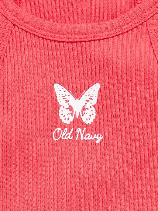 Image number 3 showing, Fitted Ribbed Logo-Graphic Halter Tank Top for Toddler Girls
