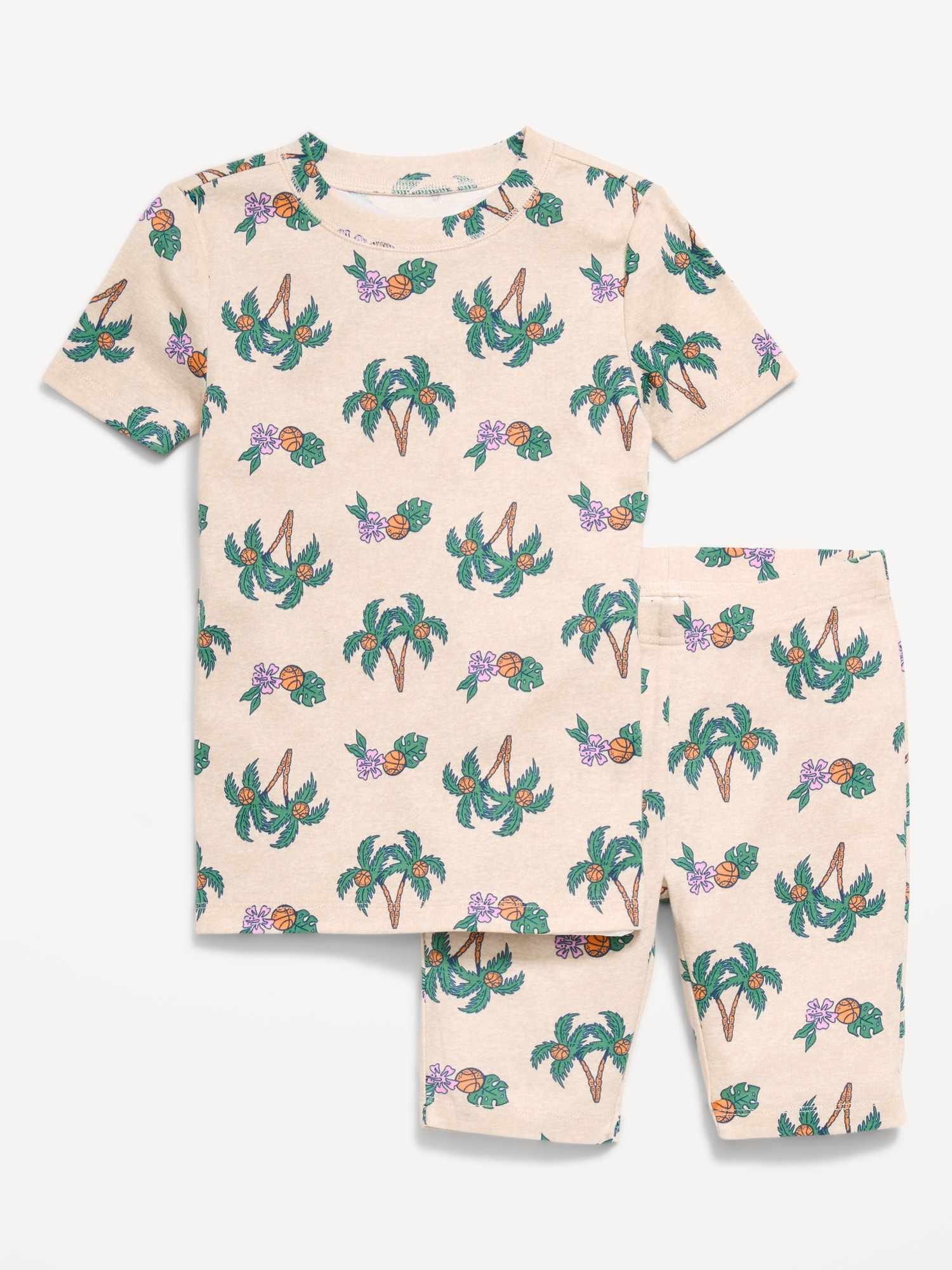 Gender-Neutral Snug-Fit Graphic Pajama Set for Kids