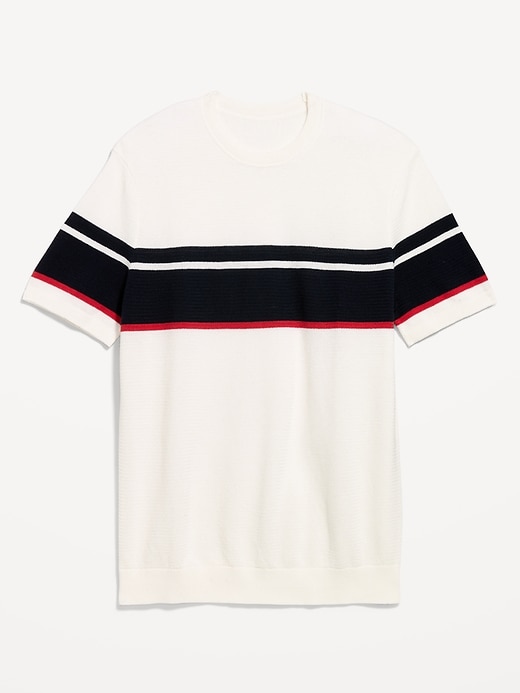 L'image numéro 3 présente T-shirt décontracté en tricot à couleurs contrastées