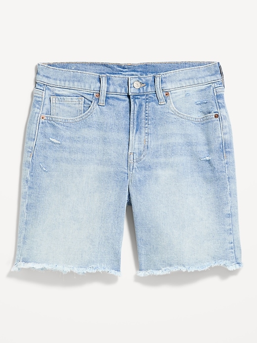 Image number 1 showing, High-Waisted OG Jean Cut-Off Shorts -- 7-inch inseam