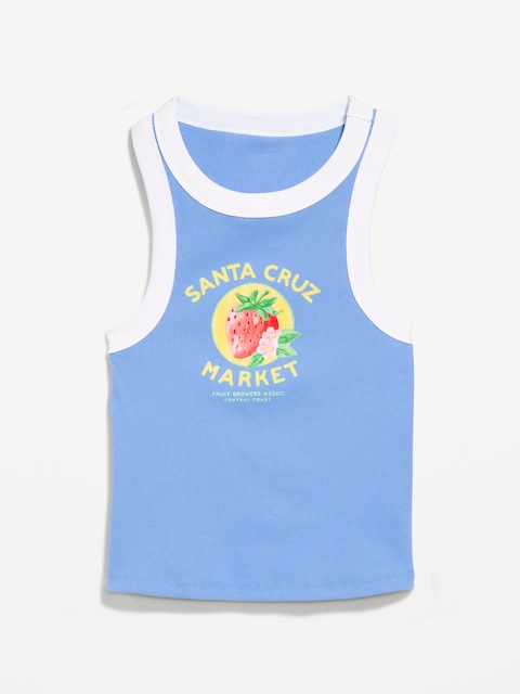 Graphic Snug Crop Tank Top