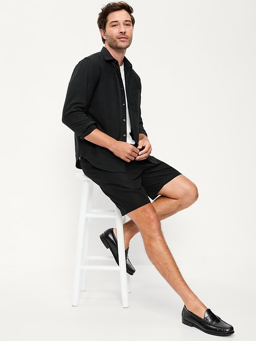 Image number 3 showing, Classic Fit Linen-Blend Shirt
