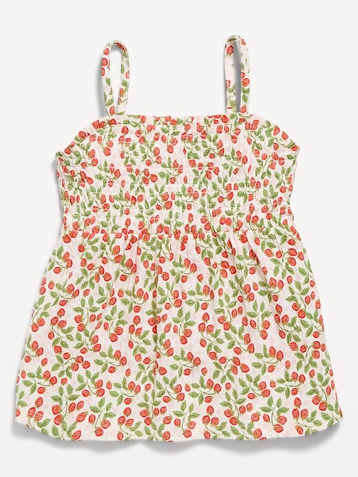 Image number 2 showing, Printed Sleeveless Textured Smocked Top for Girls