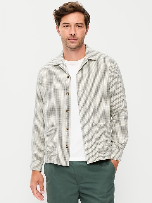 Image number 1 showing, Long-Sleeve Textured Camp Shirt