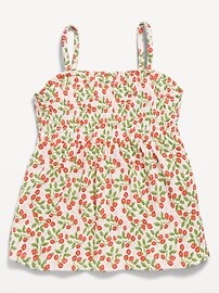 Image number 2 showing, Printed Sleeveless Textured Smocked Top for Girls