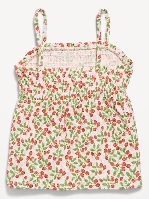 Image number 3 showing, Printed Sleeveless Textured Smocked Top for Girls