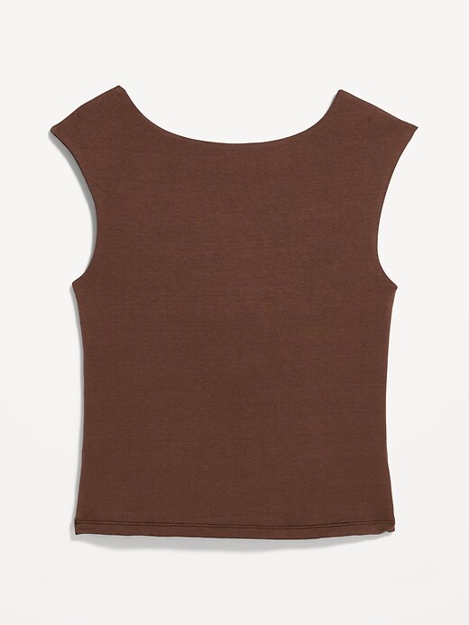 Image number 4 showing, Cap-Sleeve Tie-Back Top