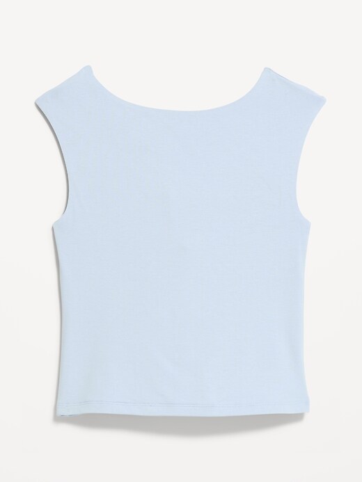 Image number 3 showing, Cap-Sleeve Tie-Back Top