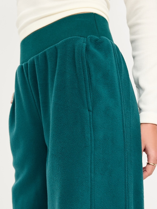 Image number 3 showing, Extra High-Waisted Microfleece Wide-Leg Sweatpants