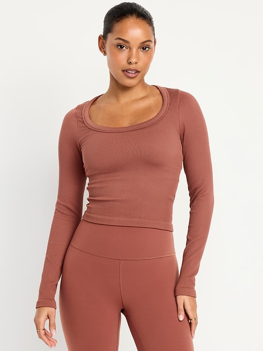 Image number 1 showing, Exhale Seamless Fitted Rib T-Shirt