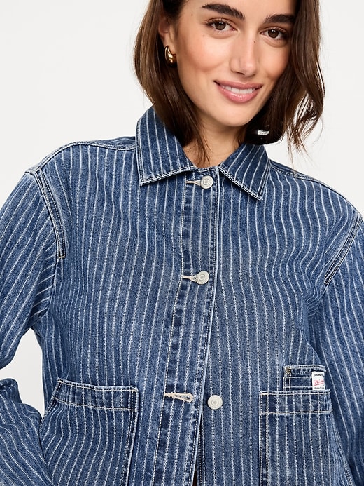 Image number 4 showing, Cropped Jean Chore Jacket